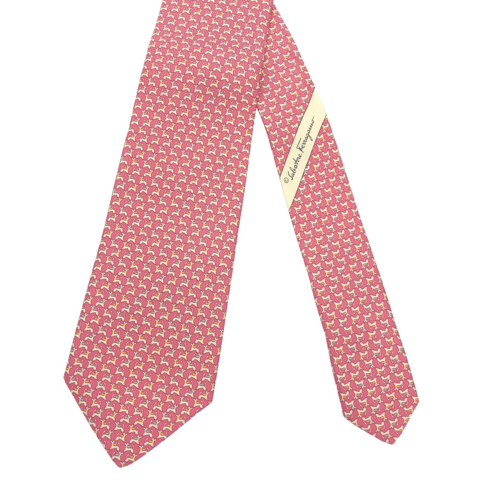 Salvatore Ferragamo Salvatore Ferragamo Tie Silk Pink Size ONE SIZE - 2 Thumbnail