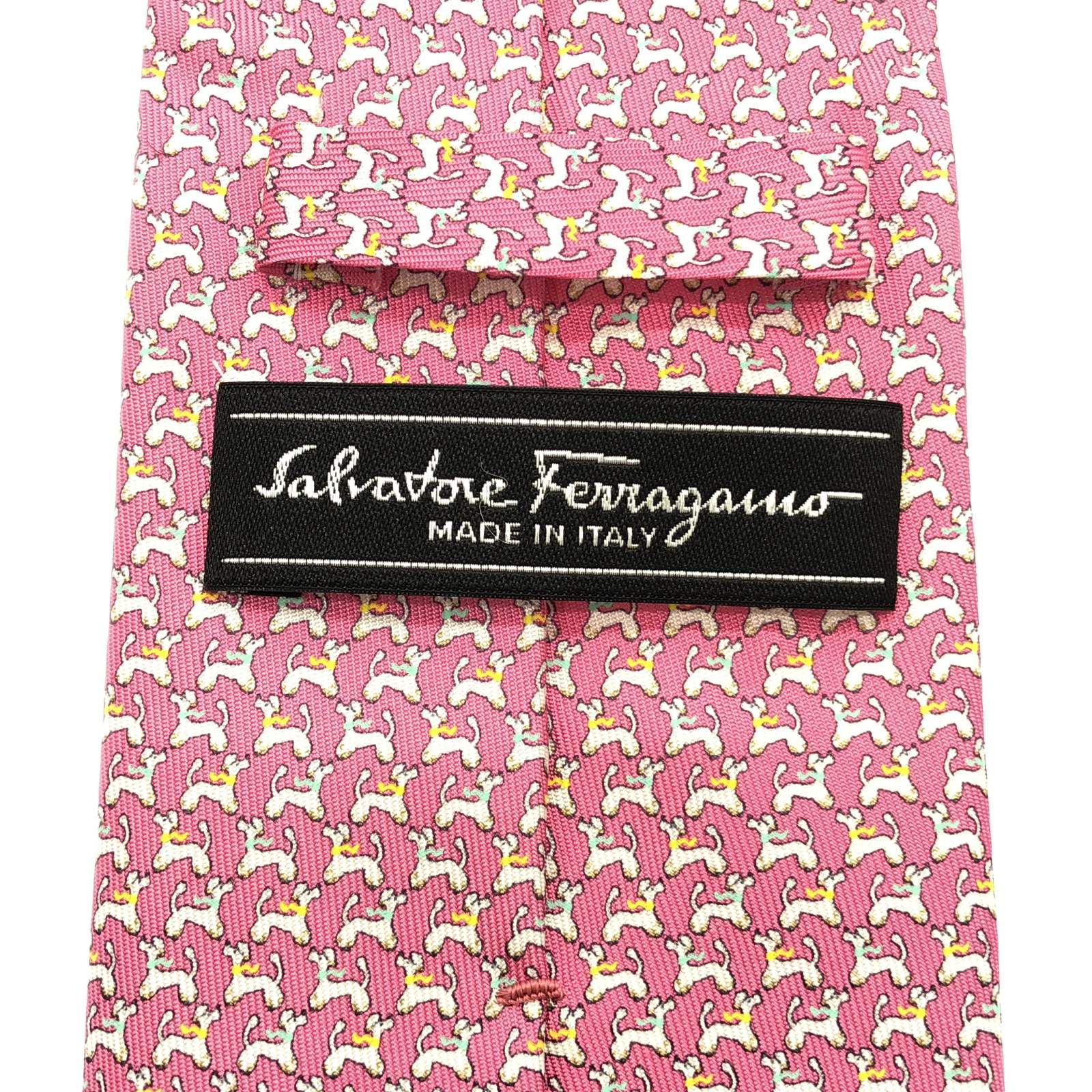 Salvatore Ferragamo Salvatore Ferragamo Tie Silk Pink Size ONE SIZE - 5 Thumbnail