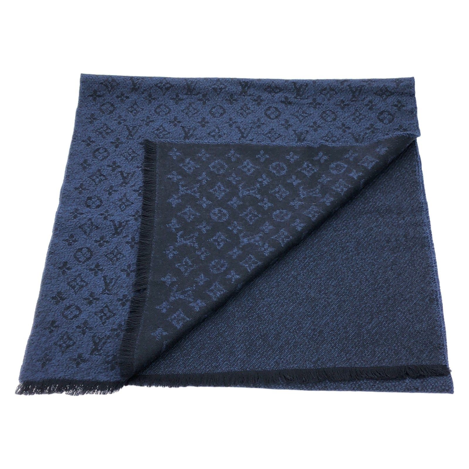 Louis Vuitton Louis Vuitton Scarf Wool Navy Size ONE SIZE - 2 Thumbnail