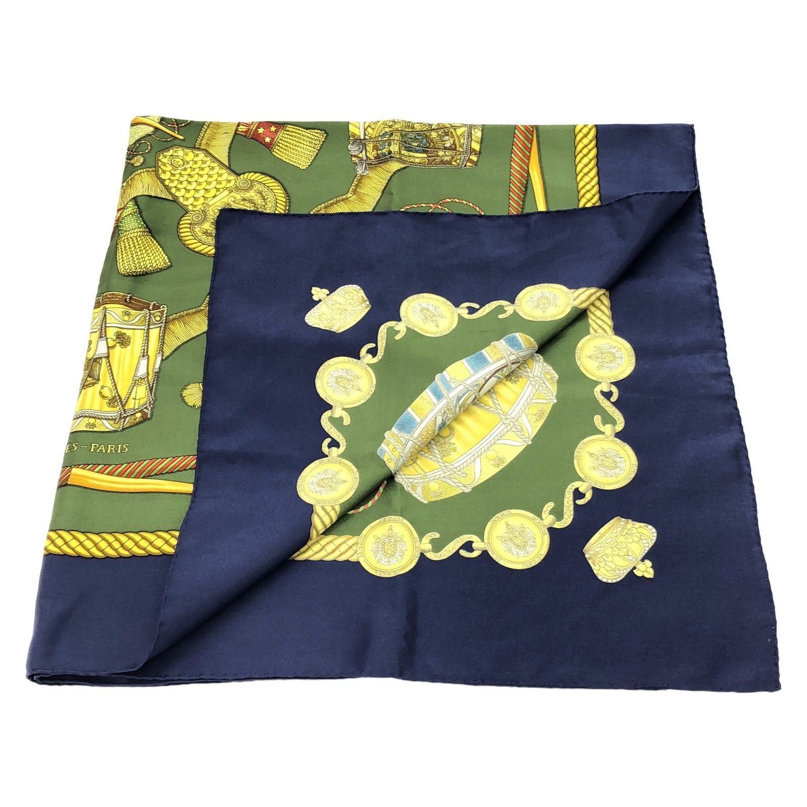 Hermes Hermes Carres 90 Scarf Silk Green Size ONE SIZE - 2 Thumbnail