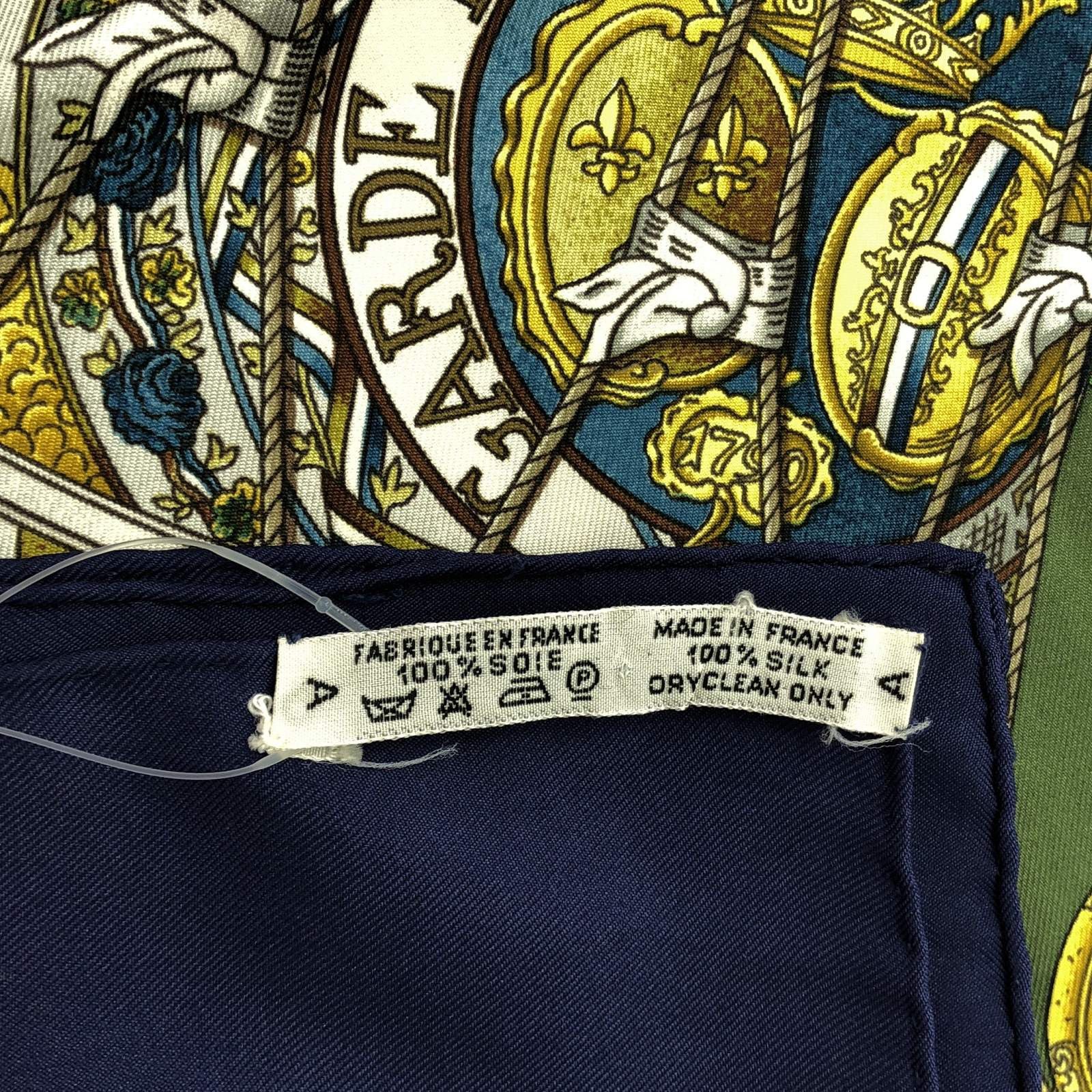 Hermes Hermes Carres 90 Scarf Silk Green Size ONE SIZE - 4 Thumbnail