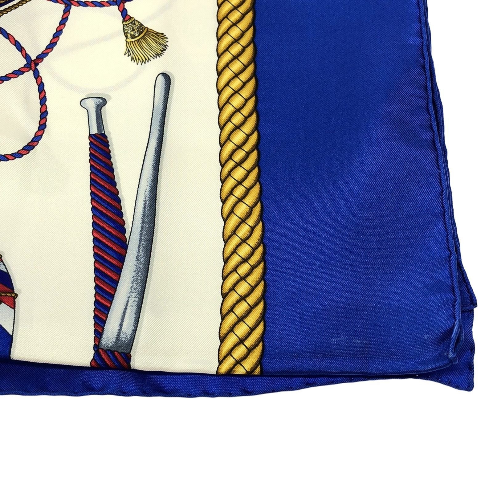 Hermes Hermes Scarf Silk Blue Size ONE SIZE - 3 Thumbnail