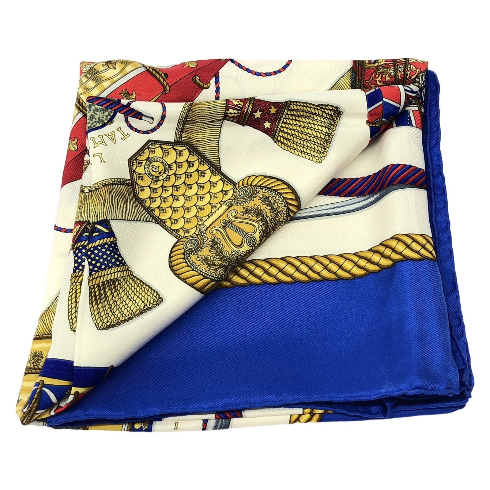 Hermes Hermes Scarf Silk Blue Size ONE SIZE - 2 Thumbnail