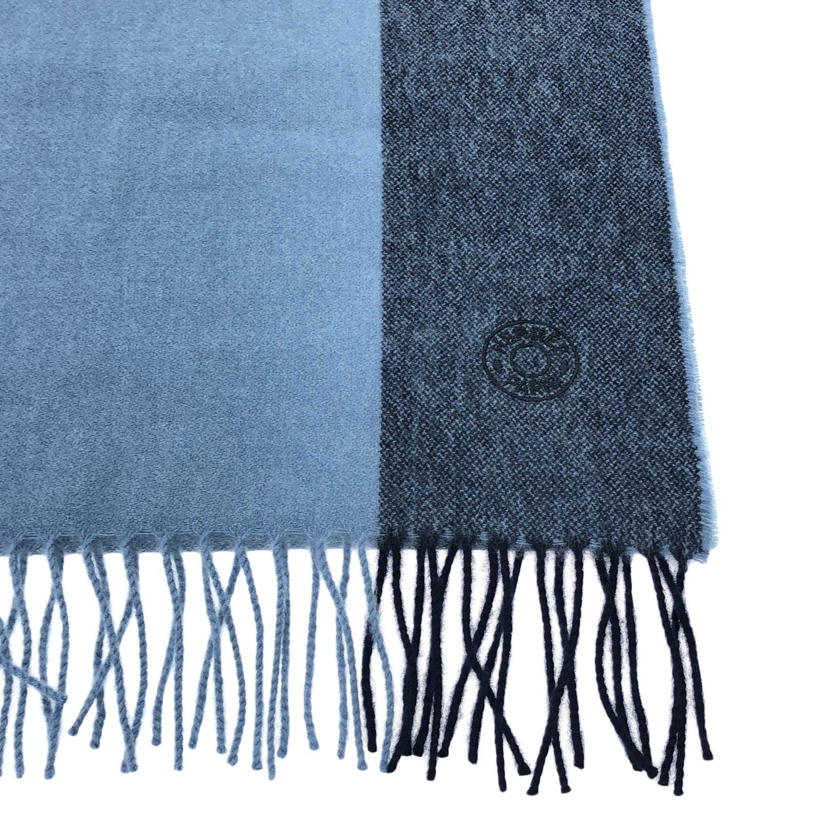 Hermes Hermes Scarf Cashmere Blue Size ONE SIZE - 3 Thumbnail