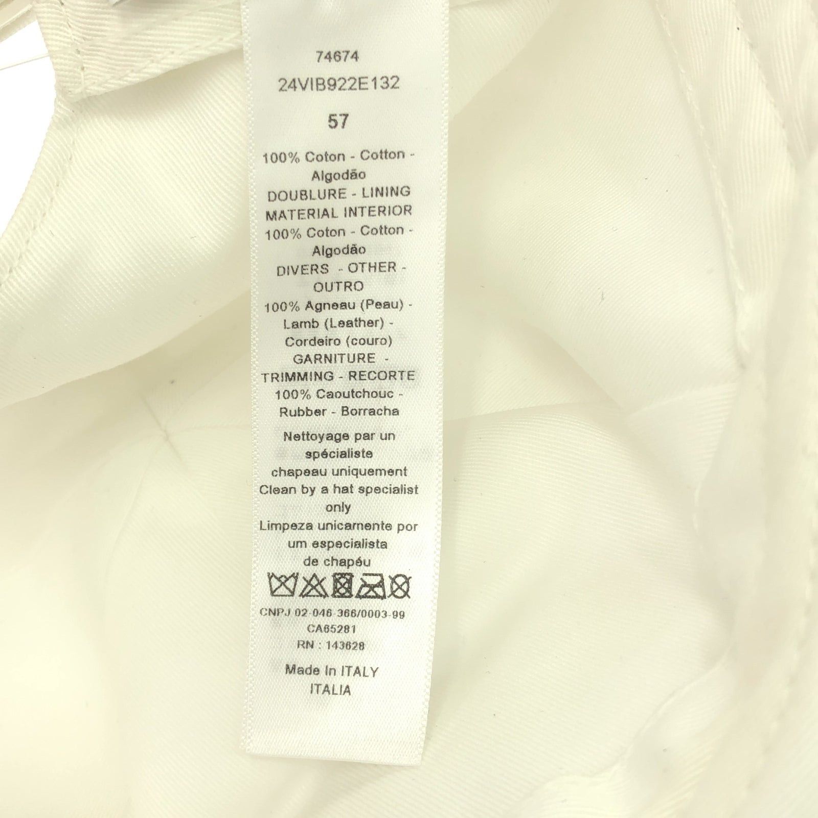 Dior Dior Hat Cap Cotton White Size ONE SIZE - 6 Thumbnail