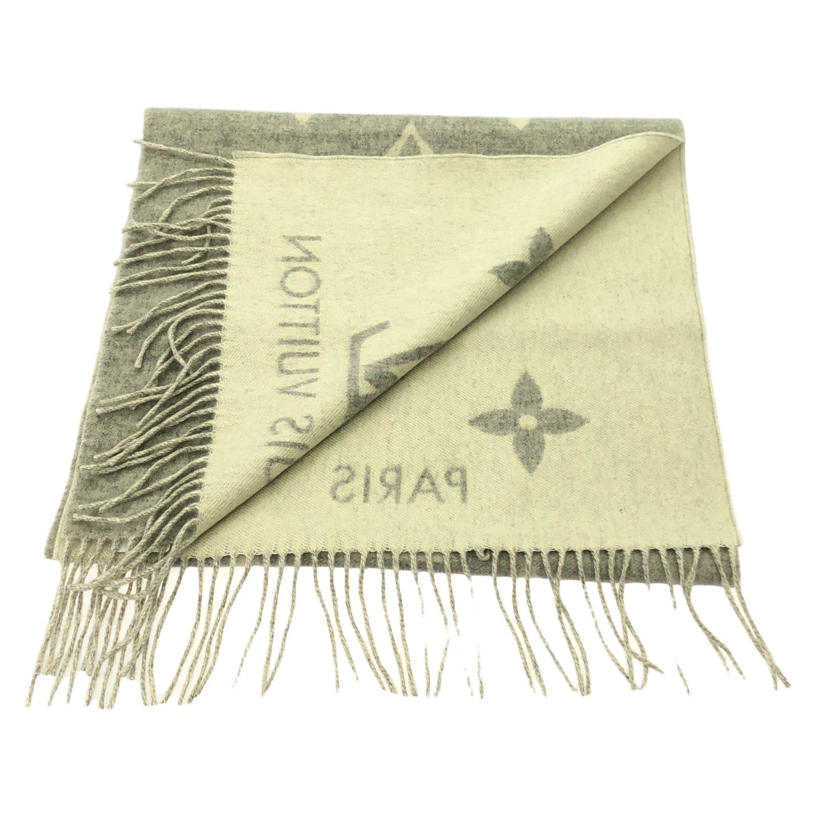 Louis Vuitton Louis Vuitton Scarf Cashmere Ivory Size ONE SIZE - 2 Thumbnail