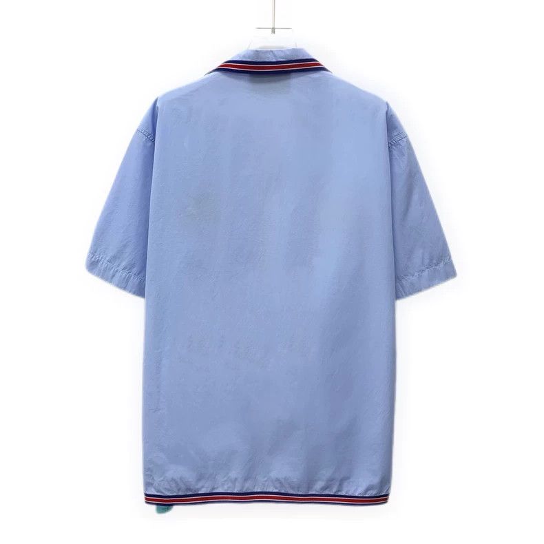 Gucci Gucci Blue Striped Cotton Short Sleeve Shirt - dmc Size US L / EU 52-54 / 3 - 2 Thumbnail