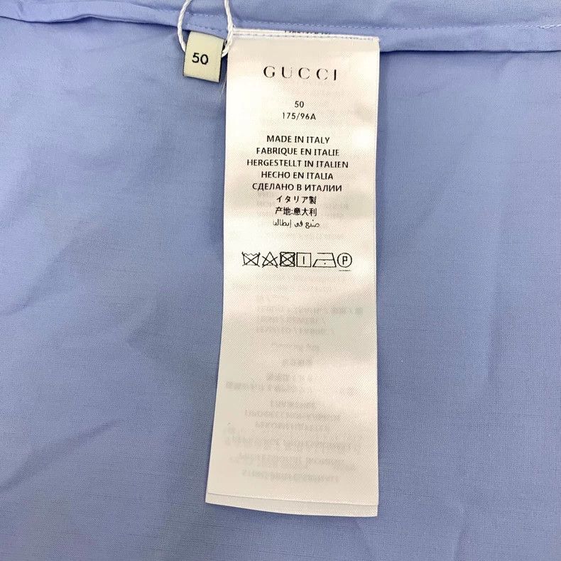 Gucci Gucci Blue Striped Cotton Short Sleeve Shirt - dmc Size US L / EU 52-54 / 3 - 6 Thumbnail