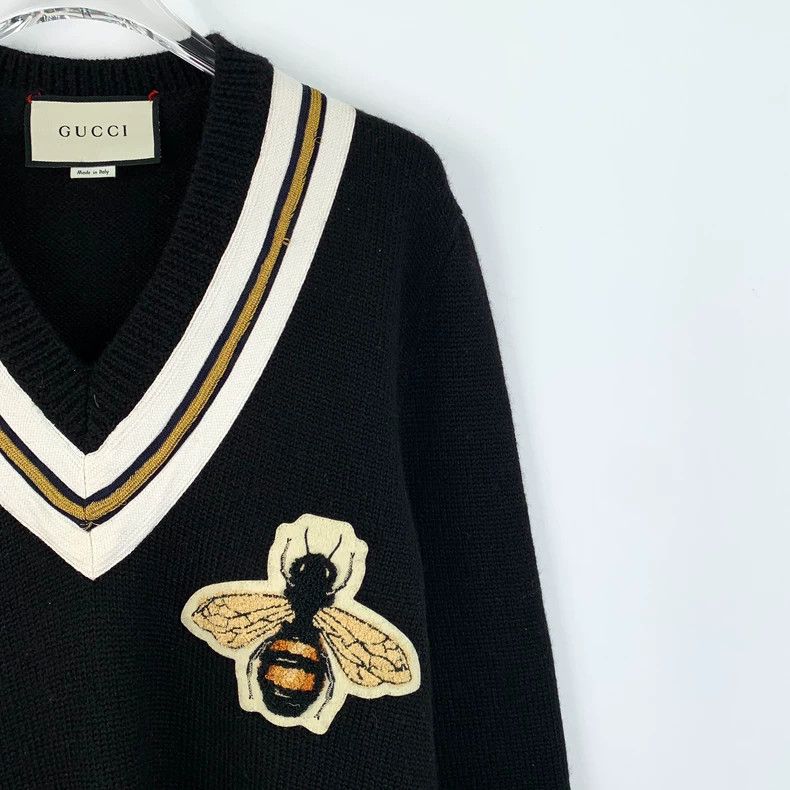 Gucci Gucci Black Striped V-Neck Knit Sweater - dmc Size US S / EU 44-46 / 1 - 3 Thumbnail