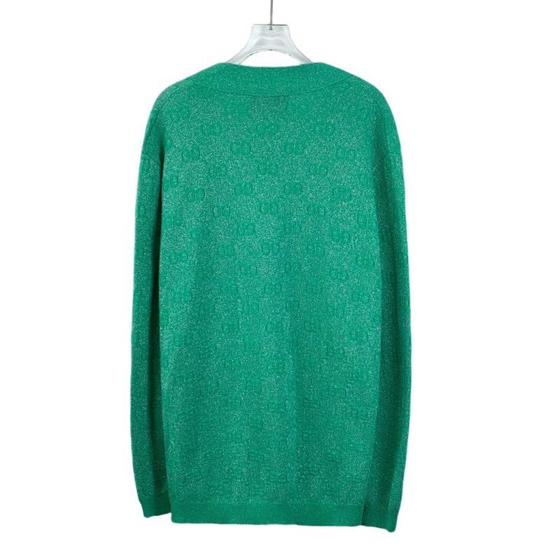 Gucci Gucci Green V-Neck Wool Cardigan with Logo - dmc Size US S / EU 44-46 / 1 - 2 Thumbnail