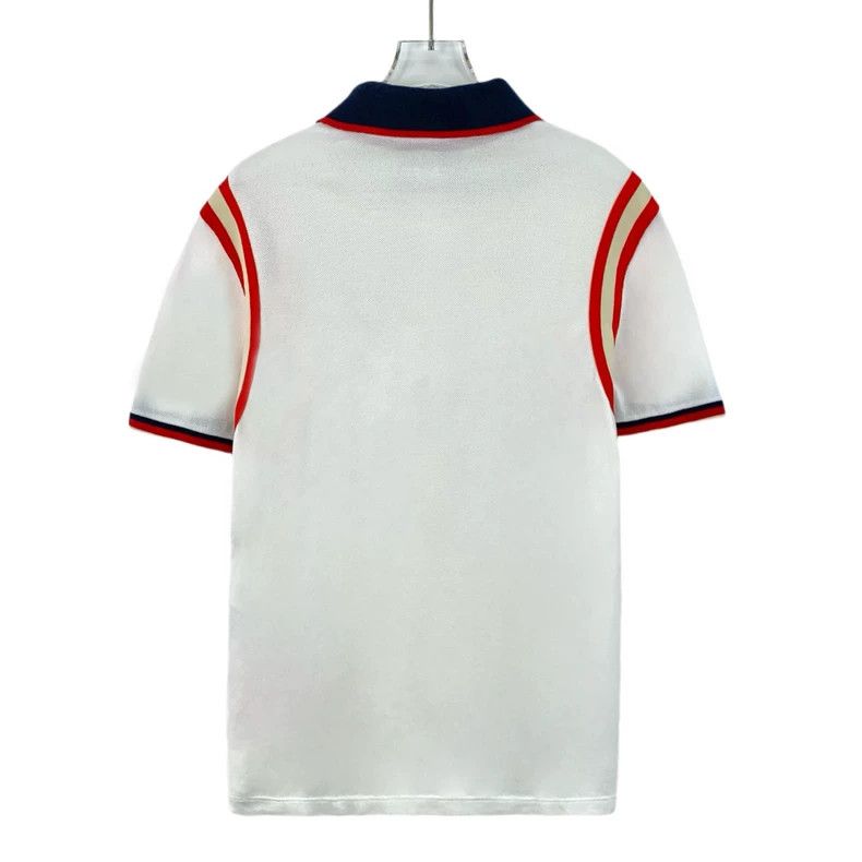 Gucci Gucci White Bee Embroidered Cotton Polo Shirt - dmc Size US S / EU 44-46 / 1 - 2 Thumbnail