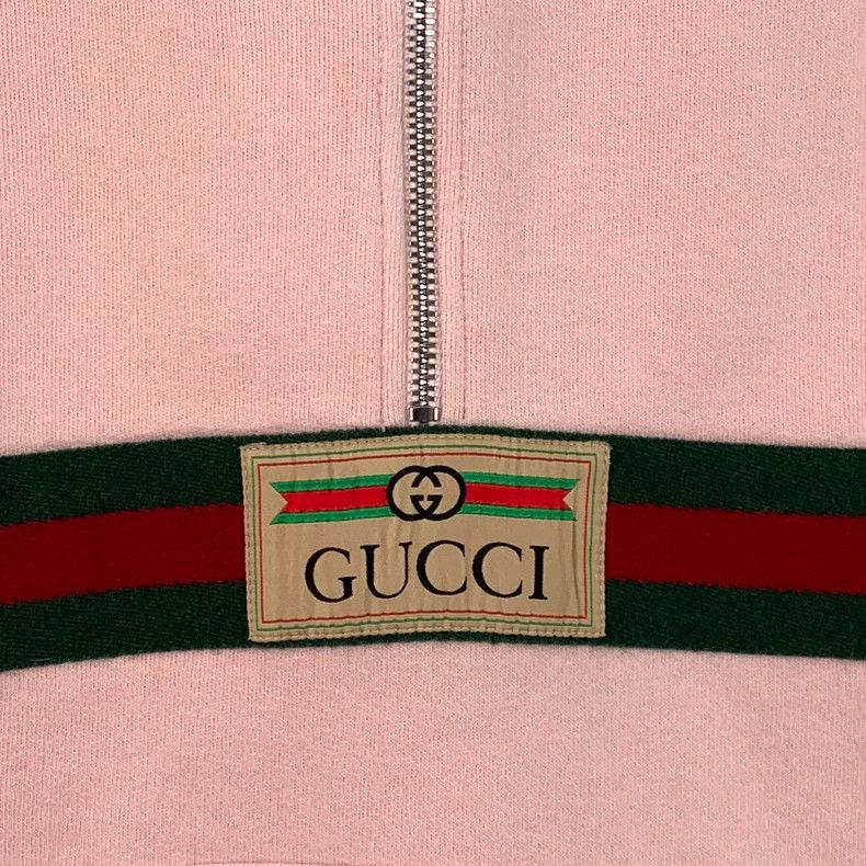 Gucci Gucci Pink Logo Stripe Zip-Up Hoodie - dmc Size US S / EU 44-46 / 1 - 4 Thumbnail