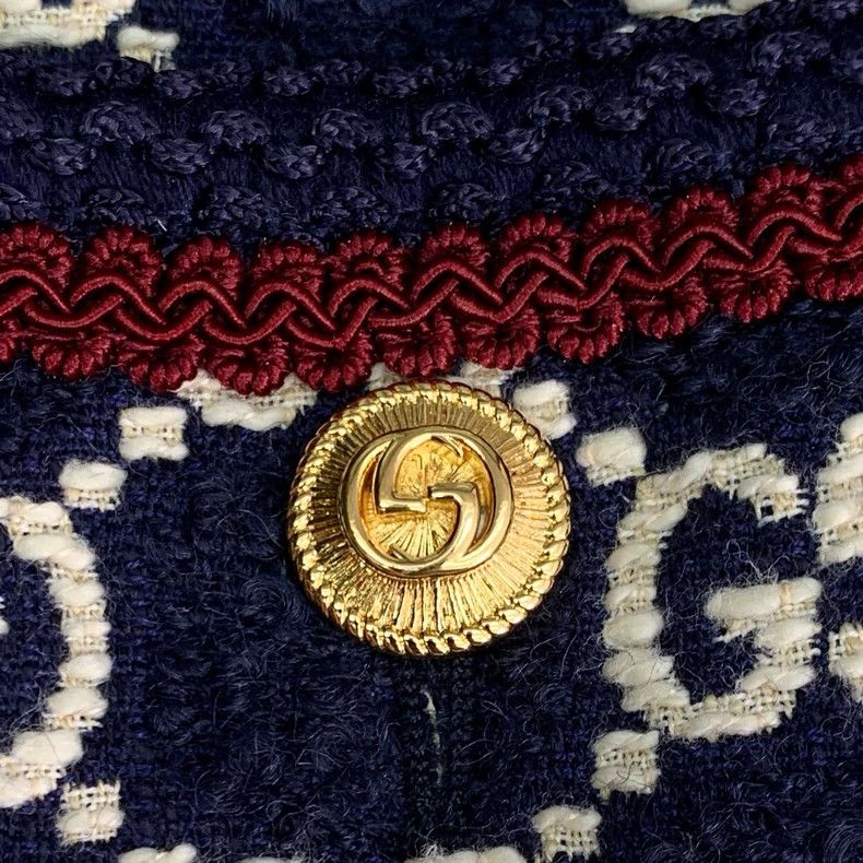 Gucci Gucci Deep Blue Logo Print Double-Breasted Coat - dmc Size US XS / EU 42 / 0 - 5 Thumbnail