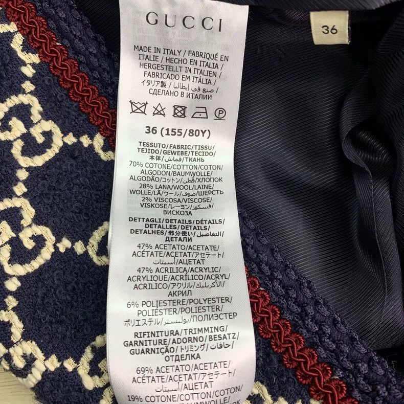 Gucci Gucci Deep Blue Logo Print Double-Breasted Coat - dmc Size US XS / EU 42 / 0 - 7 Thumbnail