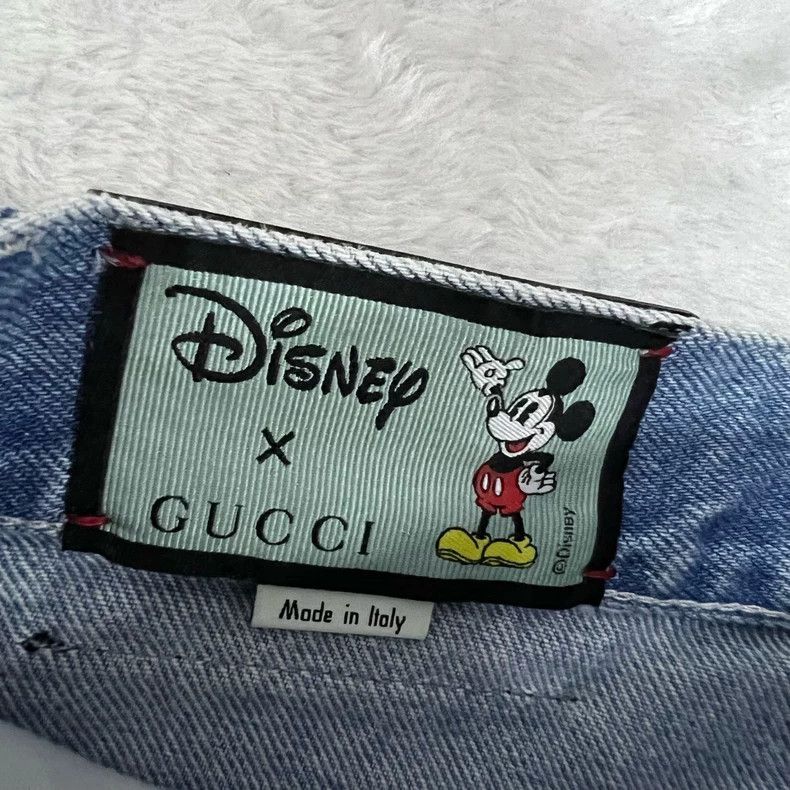 Gucci Gucci x Disney Mickey Embroidered Denim Skirt - dmc Size US 31 - 7 Thumbnail