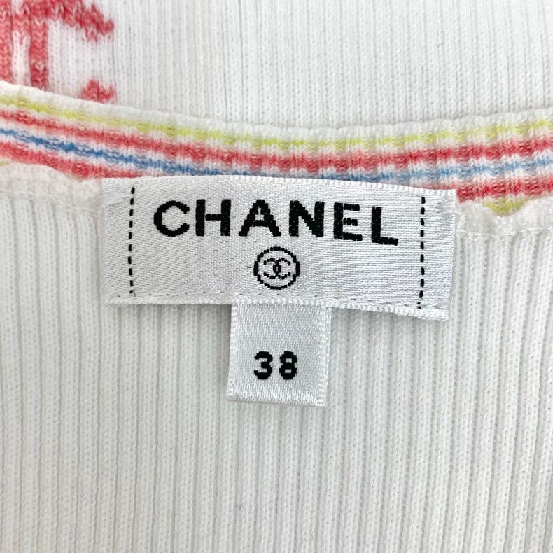Chanel Chanel White Knit Sleeveless Top with Clover - dmc Size US S / EU 44-46 / 1 - 5 Thumbnail