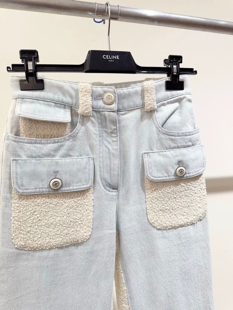 Chanel Chanel High-Waist Denim Pants with Wool Patches - dmc Size US 34 / EU 50 - 2 Thumbnail