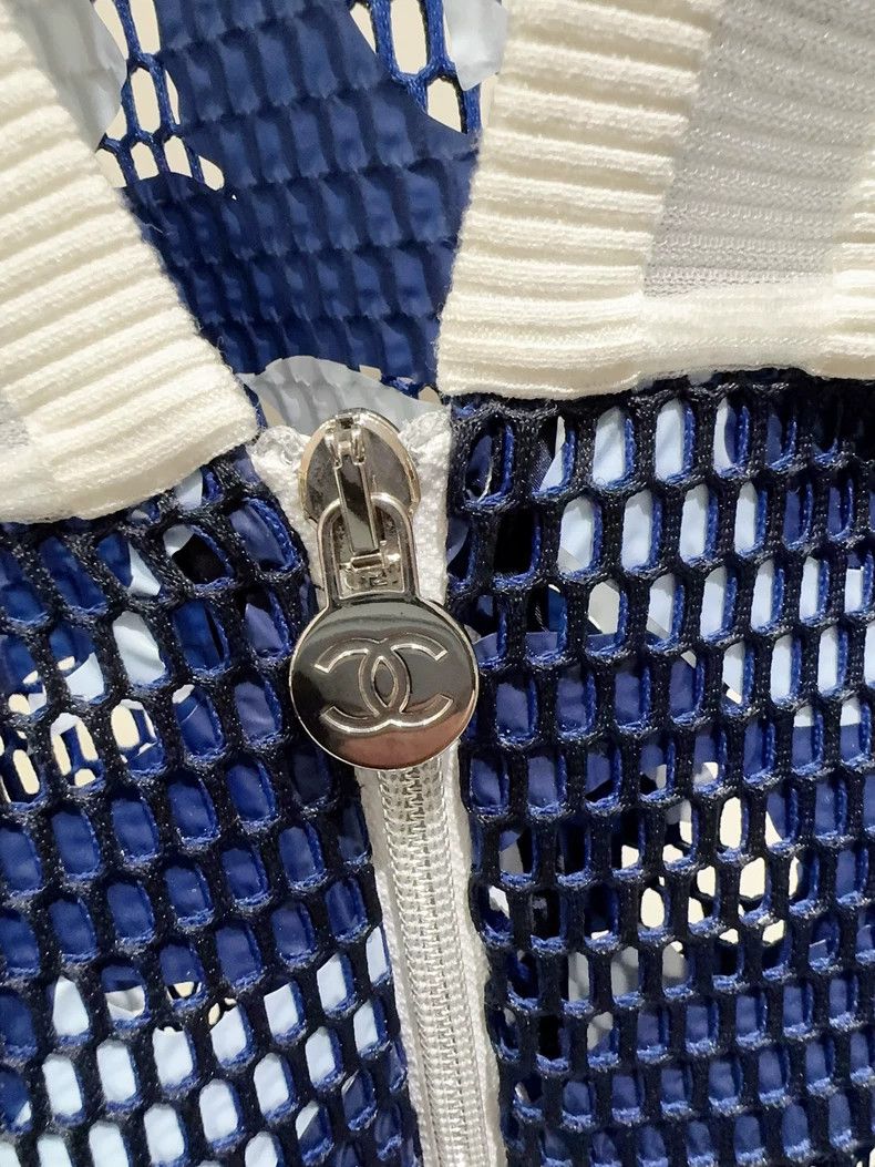 Chanel Chanel Navy Zip Jacket with Logo Detail - dmc Size US S / EU 44-46 / 1 - 4 Thumbnail