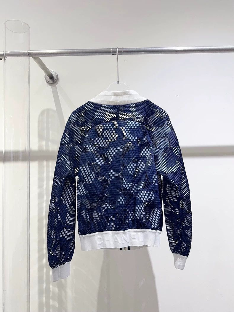 Chanel Chanel Navy Zip Jacket with Logo Detail - dmc Size US S / EU 44-46 / 1 - 2 Thumbnail