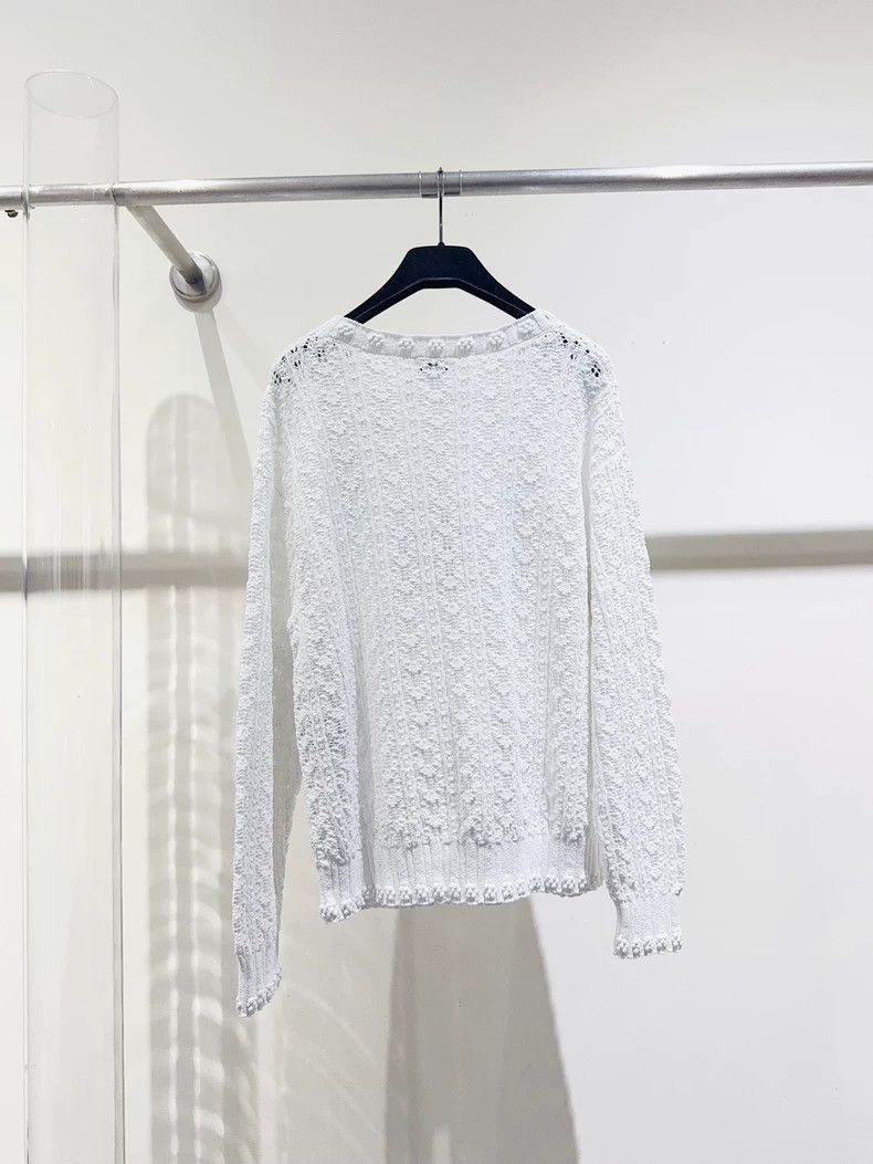 Chanel Chanel White Textured Sweater with Logo - dmc Size US S / EU 44-46 / 1 - 3 Thumbnail