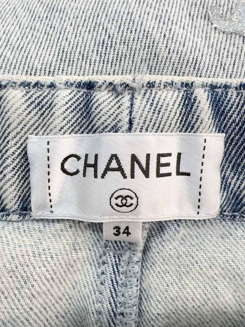 Chanel Chanel High Waist Logo Denim Pants - dmc Size US 34 / EU 50 - 6 Thumbnail