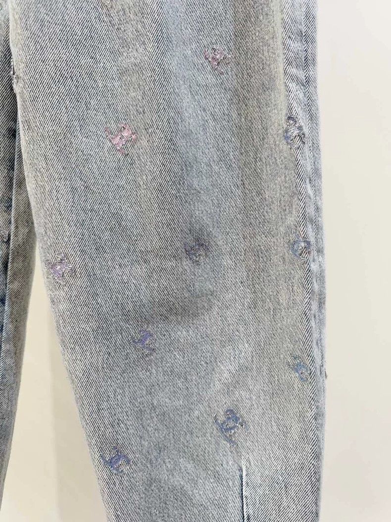 Chanel Chanel High Waist Logo Denim Pants - dmc Size US 34 / EU 50 - 4 Thumbnail