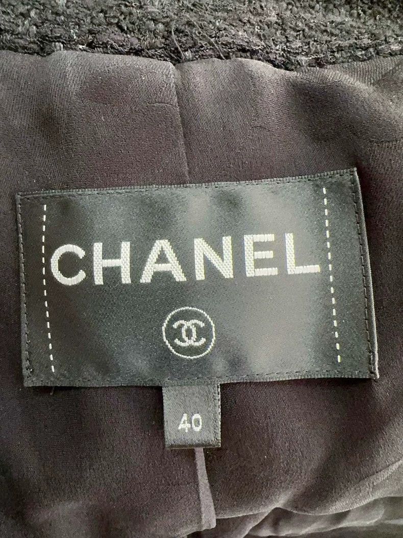 Chanel Chanel Black Tweed Jacket with Bow Details - dmc Size US L / EU 52-54 / 3 - 3 Thumbnail
