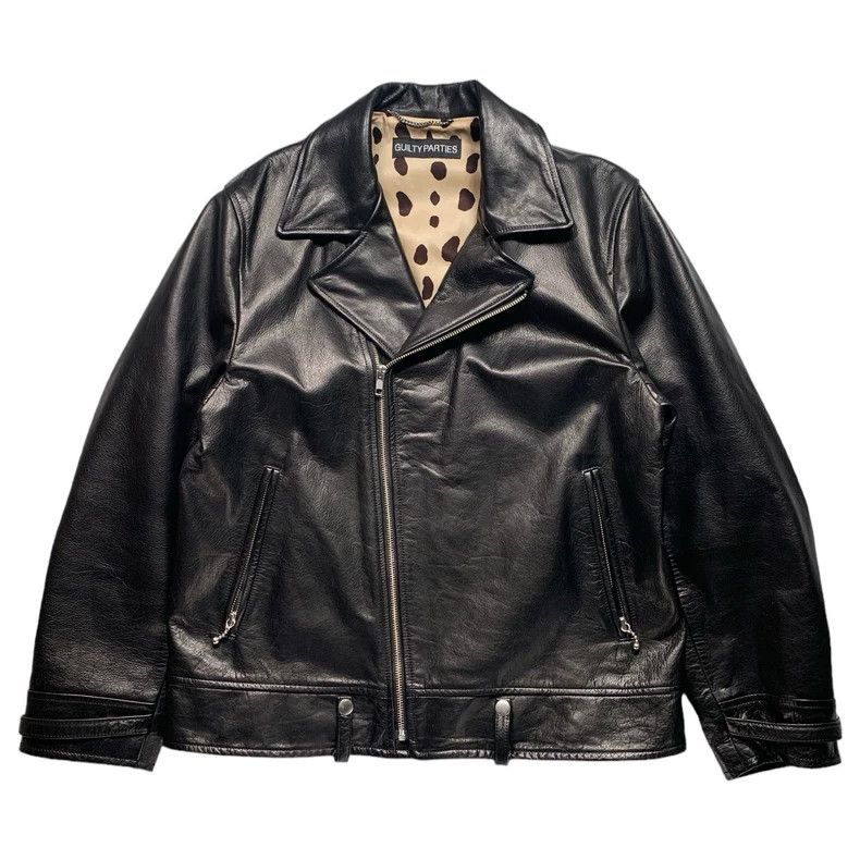 Wtaps WackoMaria Leopard Lined Leather Motorcycle Jacket - dmc Size US M / EU 48-50 / 2 - 2 Thumbnail