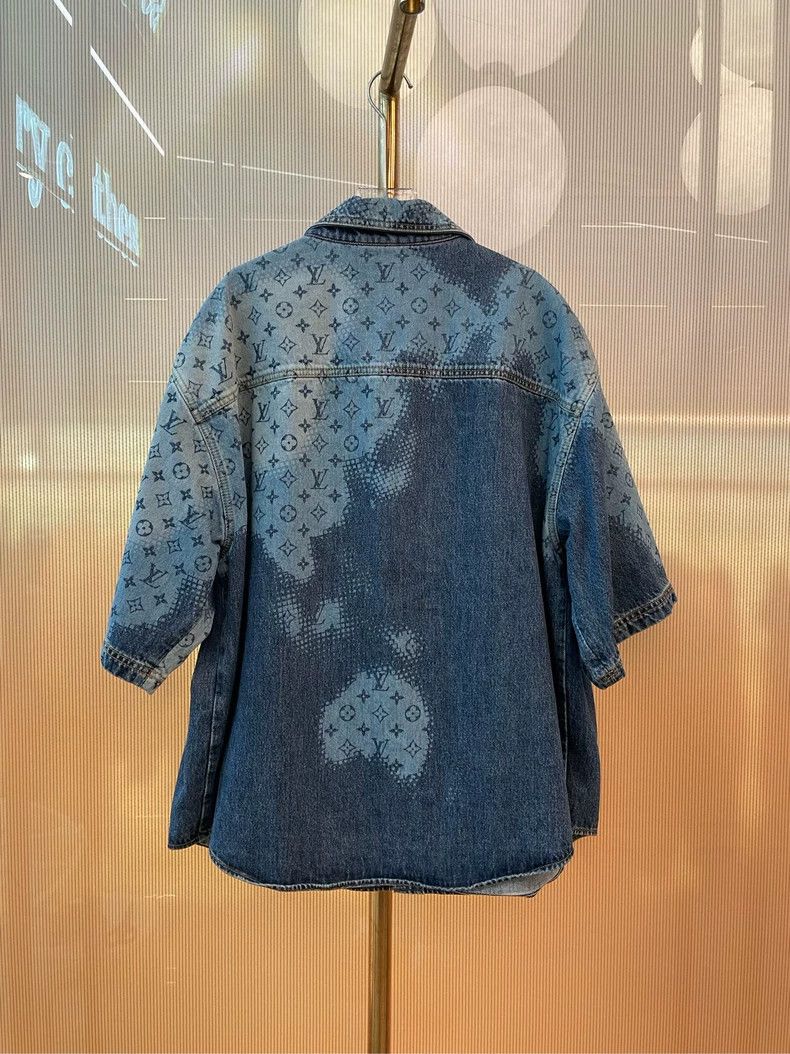 Louis Vuitton Louis Vuitton Blue Denim Short Sleeve Shirt - dmc Size US XL / EU 56 / 4 - 3 Thumbnail