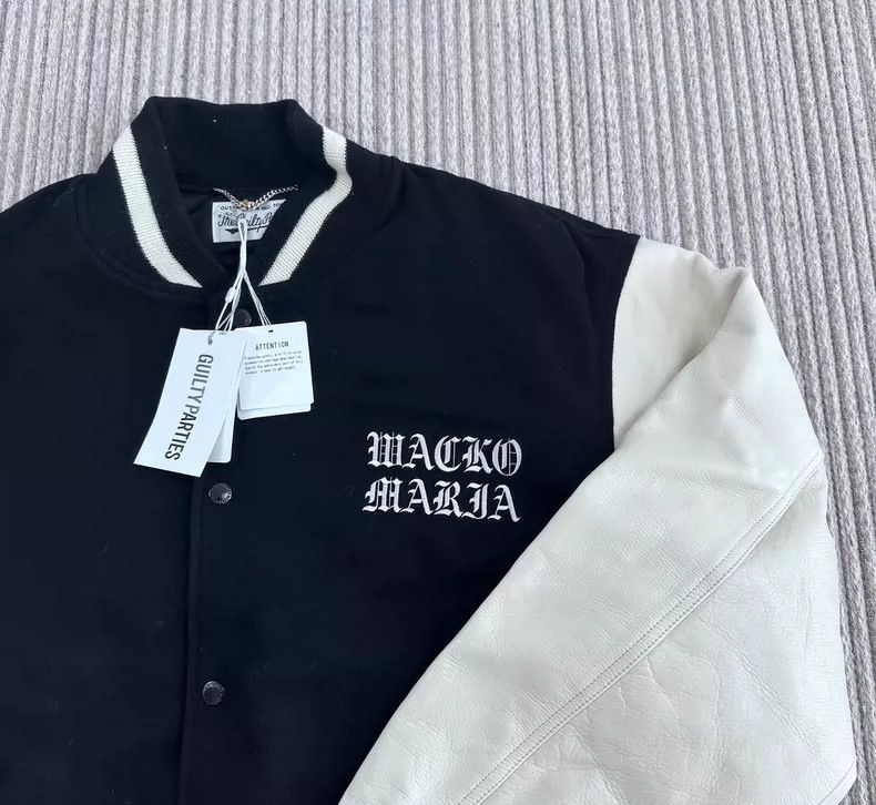Wacko Maria WACKO MARIA Leather Varsity Jacket Black - dmc Size US M / EU 48-50 / 2 - 5 Thumbnail