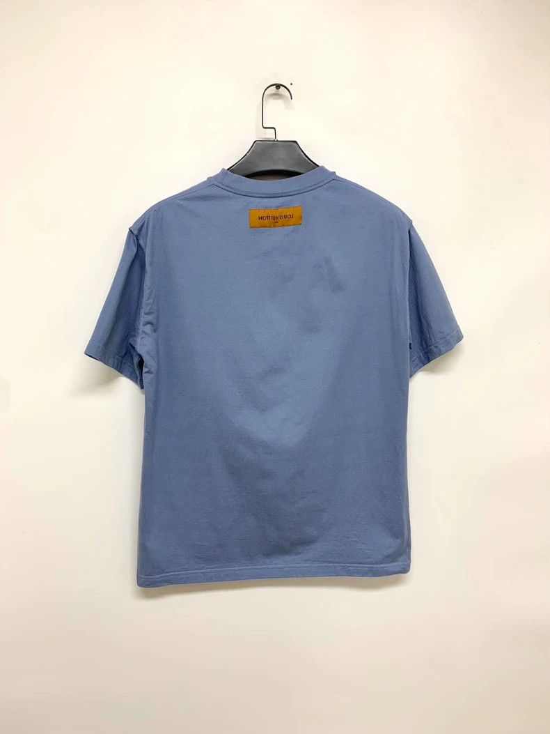 LV Blue Short Sleeve T-Shirt Size L - dmc