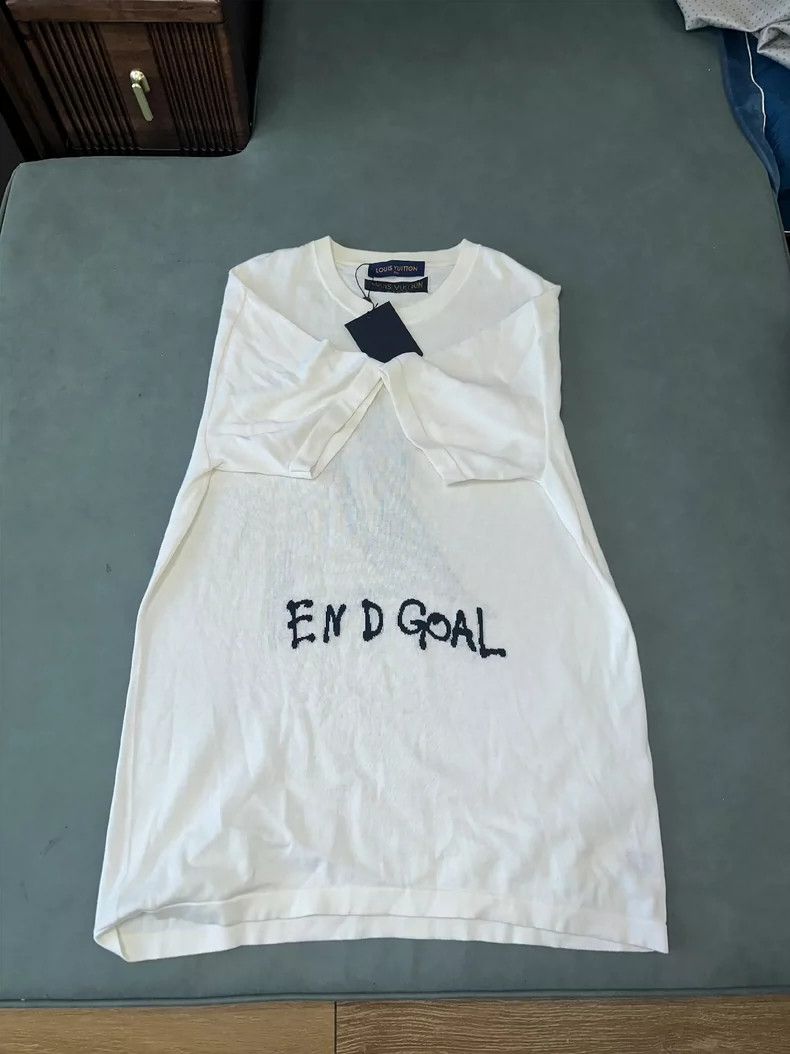 Louis Vuitton LV FW21 End Goal White Logo T-Shirt - dmc Size US XL / EU 56 / 4 - 5 Thumbnail