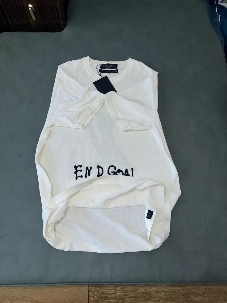 Louis Vuitton LV FW21 End Goal White Logo T-Shirt - dmc Size US XL / EU 56 / 4 - 6 Thumbnail