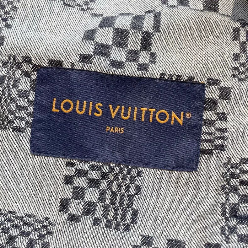 Louis Vuitton Black Checkered Denim Jacket Size 54 - dmc Size US XXL / EU 58 / 5 - 3 Thumbnail