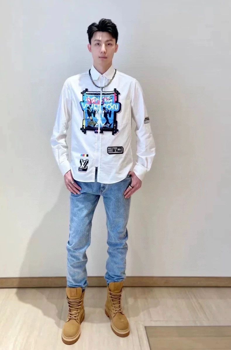 Louis Vuitton LV Print Design White Long Sleeve Jacket - dmc Size US S / EU 44-46 / 1 - 7 Thumbnail