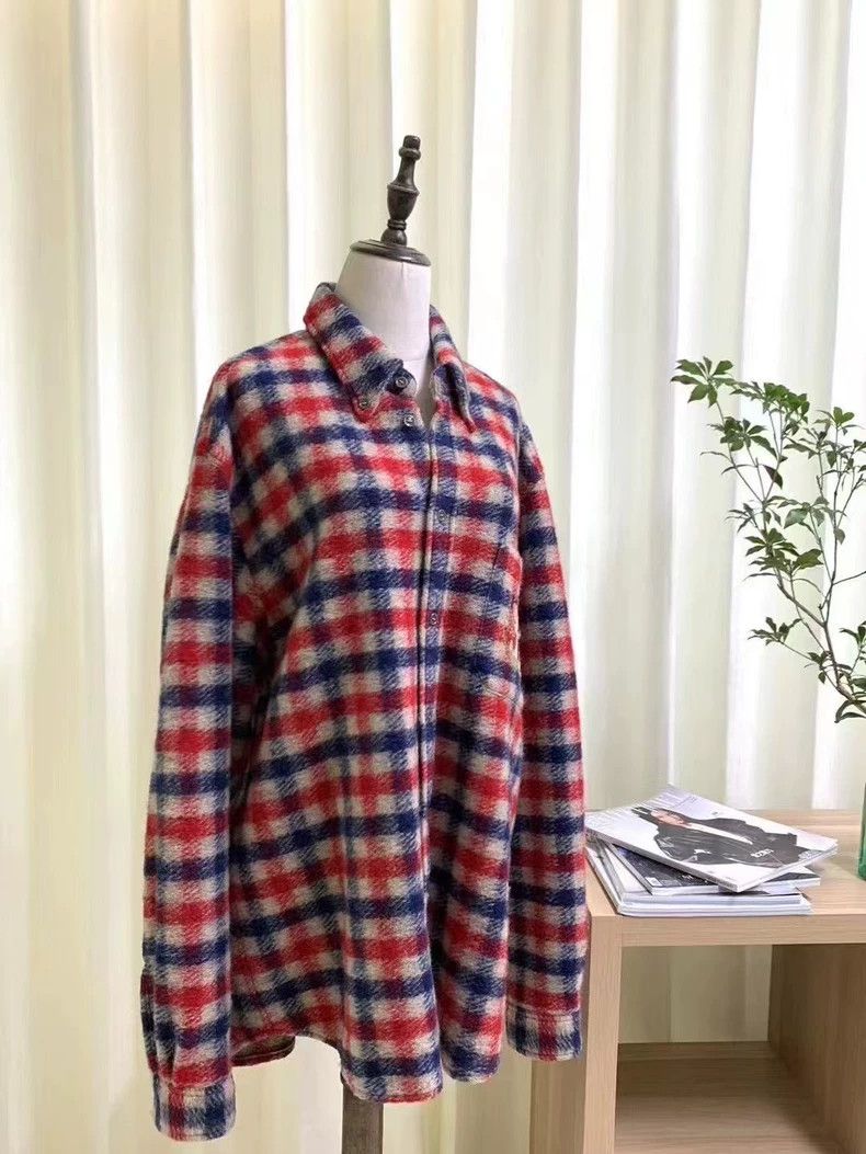 Gucci Gucci Wool Plaid Shirt Jacket with Embroidery - dmc Size US XXL / EU 58 / 5 - 9 Thumbnail