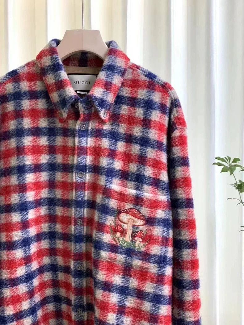 Gucci Gucci Wool Plaid Shirt Jacket with Embroidery - dmc Size US XXL / EU 58 / 5 - 3 Thumbnail