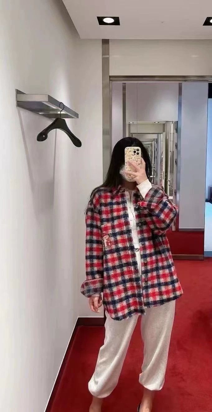 Gucci Gucci Wool Plaid Shirt Jacket with Embroidery - dmc Size US XXL / EU 58 / 5 - 8 Thumbnail