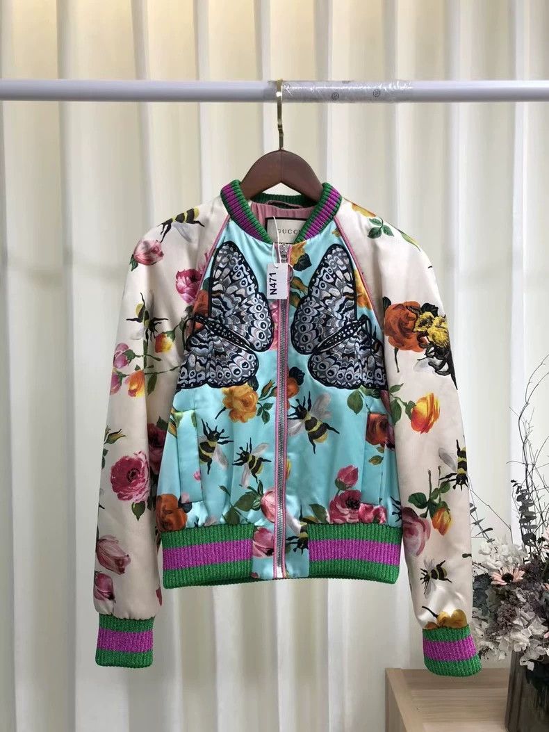 Gucci Gucci Floral Embroidered Baseball Jacket - dmc Size US XL / EU 56 / 4 - 2 Thumbnail