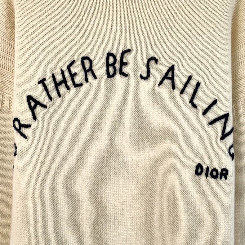 Dior Beige Logo Knit Wool Cashmere Sweater - dmc Size US M / EU 48-50 / 2 - 5 Thumbnail