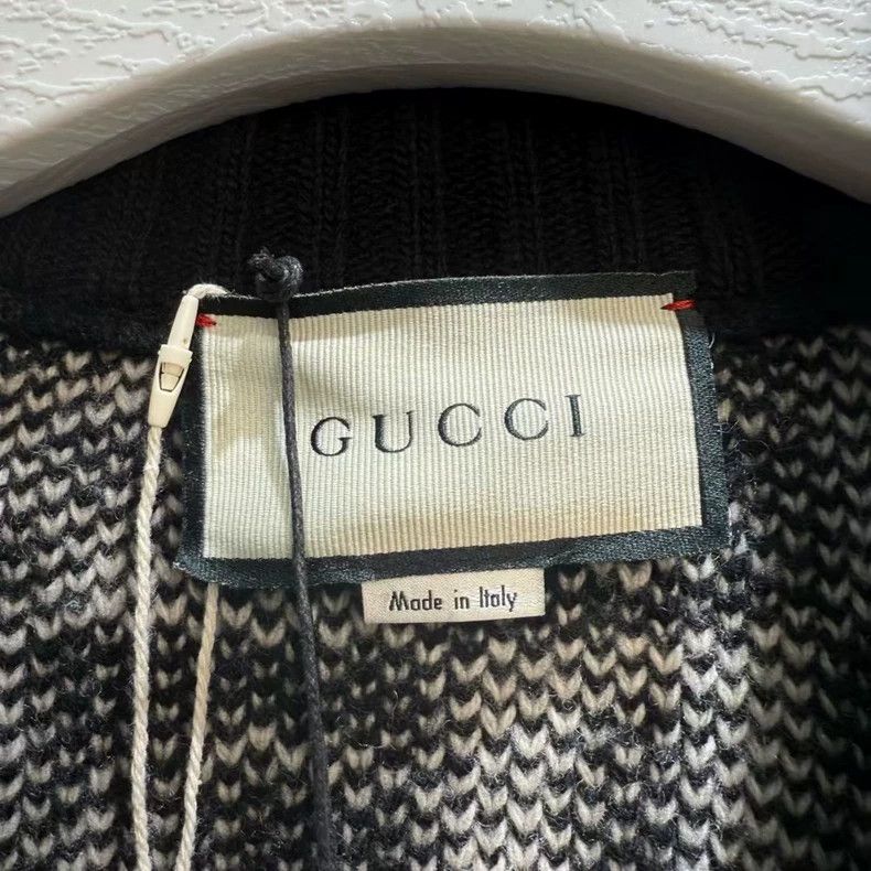 Gucci Gucci Black White Checker Zip Knit Jacket - dmc Size US L / EU 52-54 / 3 - 2 Thumbnail