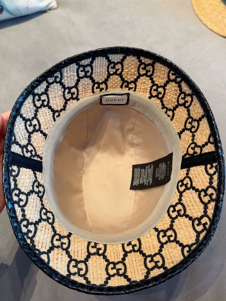Gucci Gucci Logo Woven Straw Hat - dmc Size ONE SIZE - 3 Thumbnail