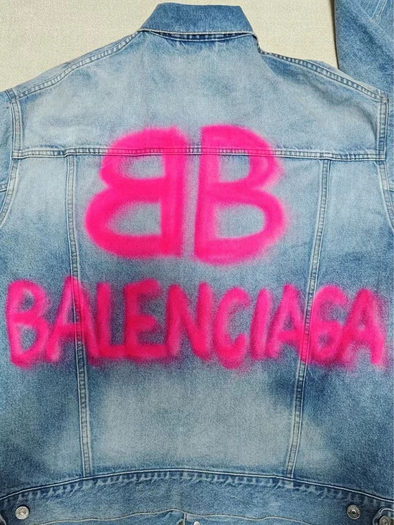 Balenciaga Balenciaga Neon Graffiti Denim Jacket - dmc Size US L / EU 52-54 / 3 - 3 Thumbnail