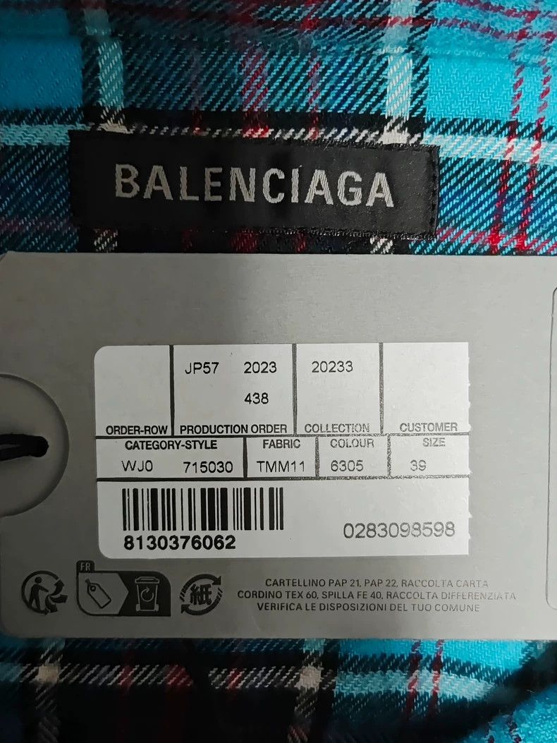 Balenciaga Balenciaga Plaid Gradient Shirt Jacket - dmc Size US M / EU 48-50 / 2 - 5 Thumbnail