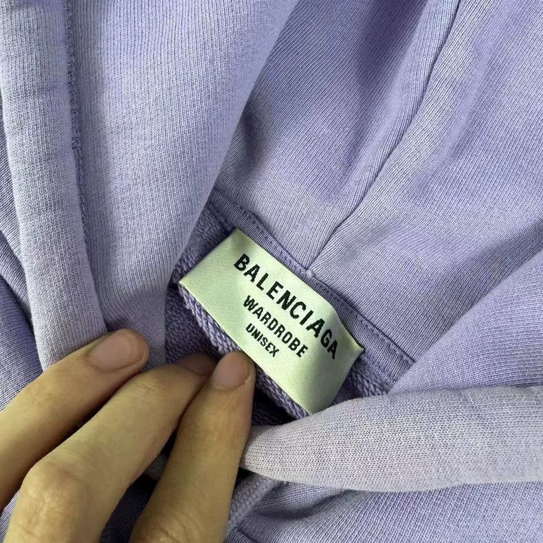 Balenciaga Balenciaga Purple Embroidered Hoodie for Men - dmc Size US XS / EU 42 / 0 - 3 Thumbnail
