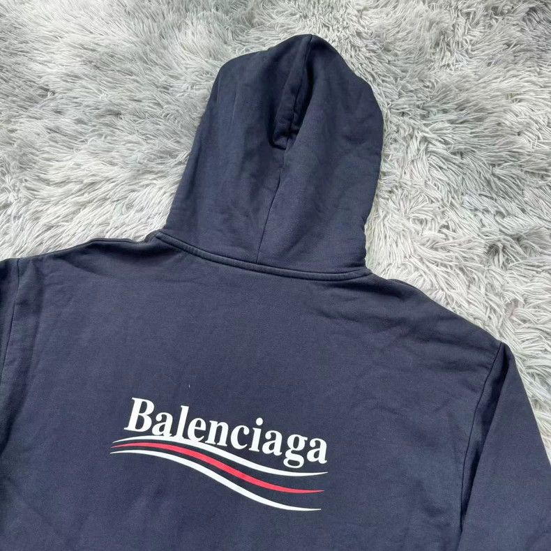 Balenciaga Balenciaga Navy Blue Hoodie with Logo - dmc Size US L / EU 52-54 / 3 - 8 Thumbnail