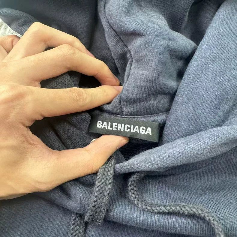 Balenciaga Balenciaga Navy Blue Hoodie with Logo - dmc Size US L / EU 52-54 / 3 - 3 Thumbnail
