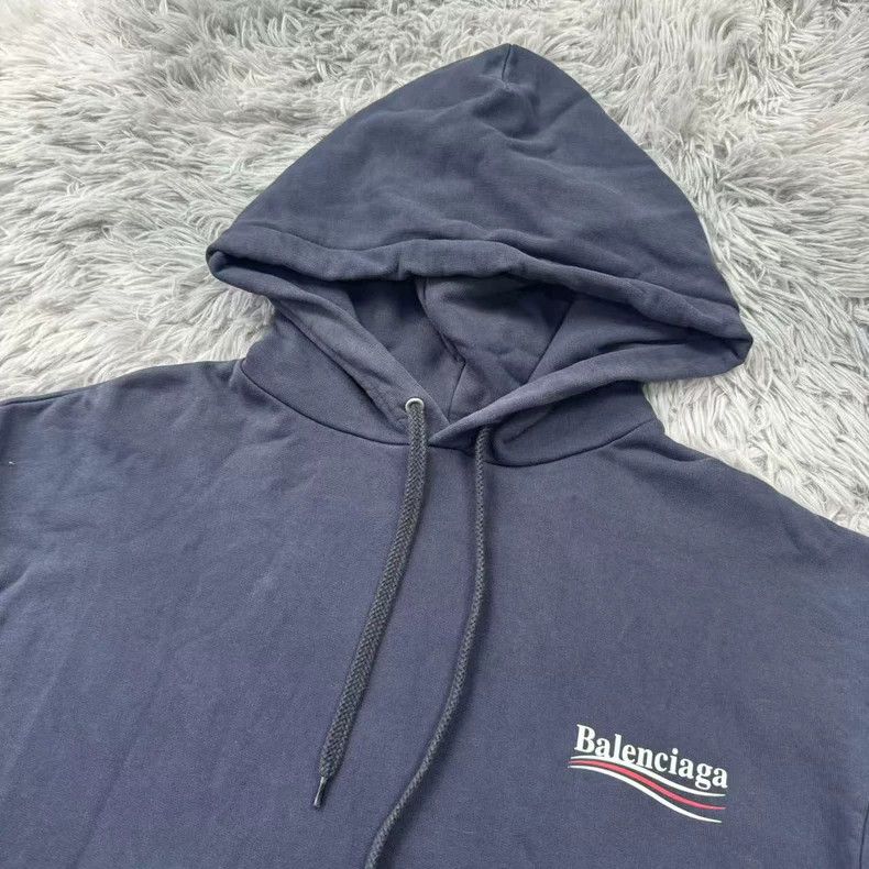 Balenciaga Balenciaga Navy Blue Hoodie with Logo - dmc Size US L / EU 52-54 / 3 - 2 Thumbnail