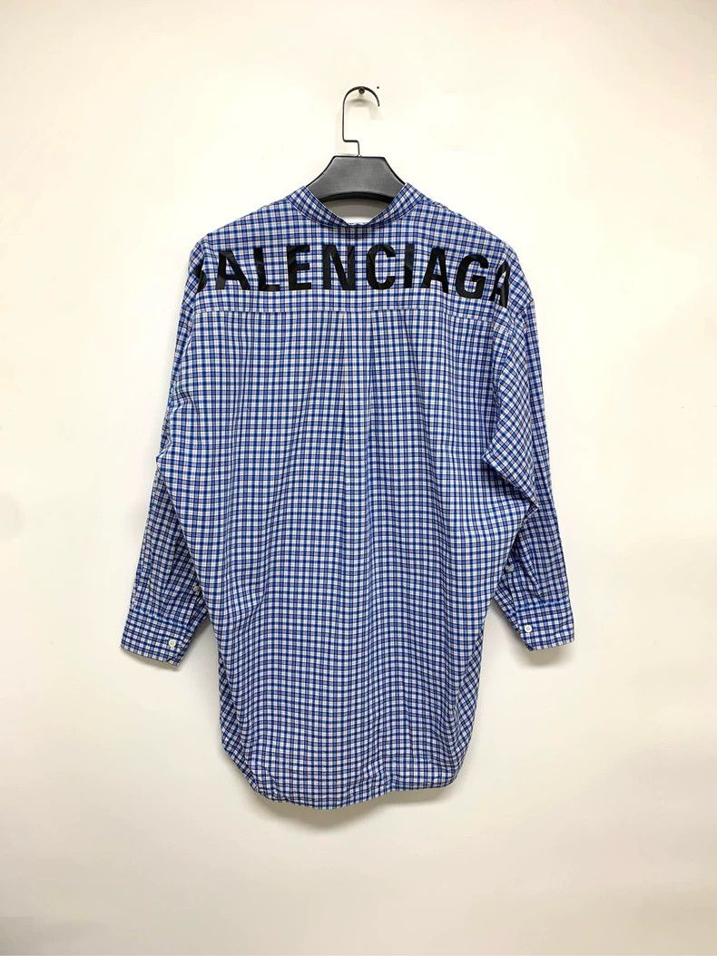 Balenciaga Balenciaga Blue and White Checkered Shirt - dmc Size US M / EU 48-50 / 2 - 2 Thumbnail
