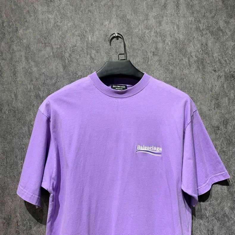 Balenciaga Balenciaga Embroidered T-Shirt in Purple - dmc Size US S / EU 44-46 / 1 - 5 Thumbnail